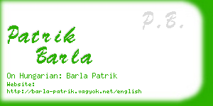 patrik barla business card